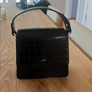 JW PEI Black Croc-Texture Mini Bag